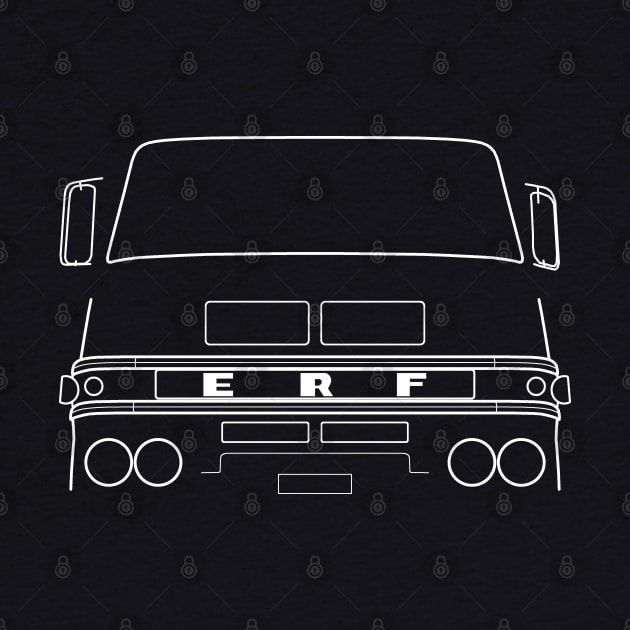 ERF LV classic 1960s lorry white outline graphic by soitwouldseem